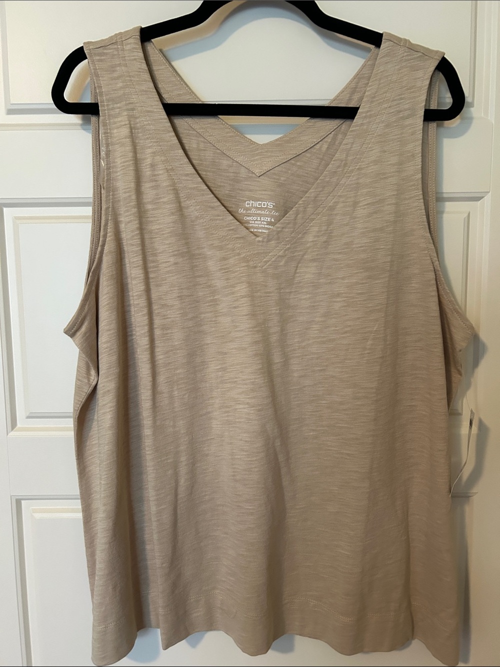 Chico's Taupe V-Neck Sleeveless Tank Top